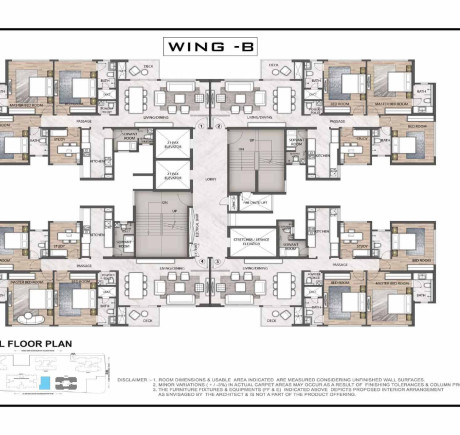 Wing B floor plan